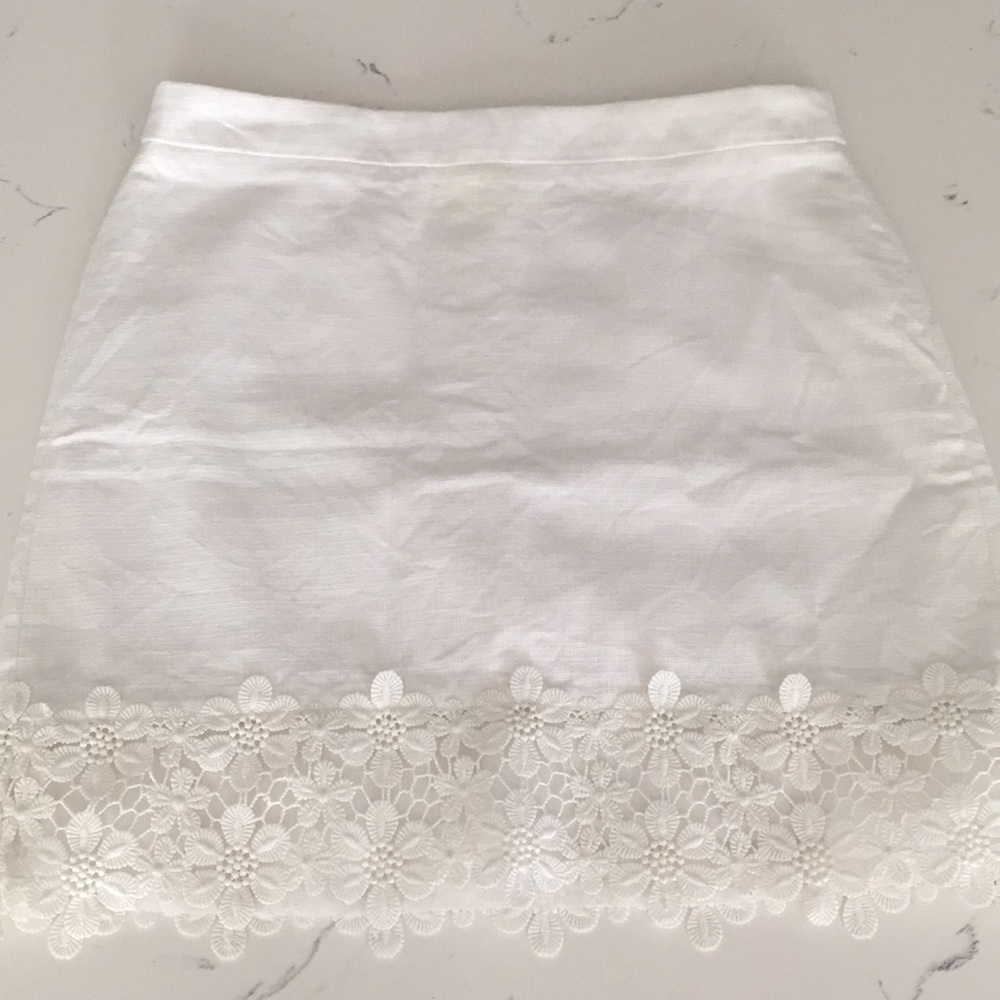 Jcrew white skirt with lace trim 6